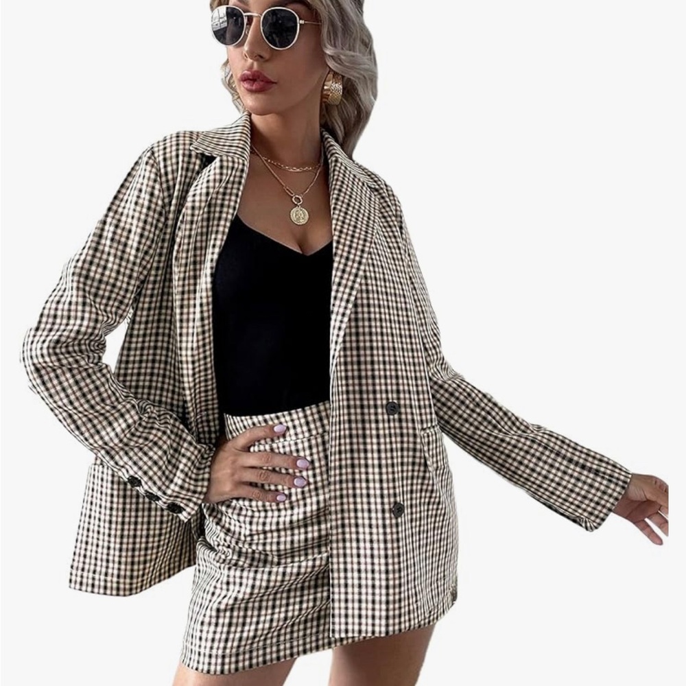 Blazer and mini skirt matching set